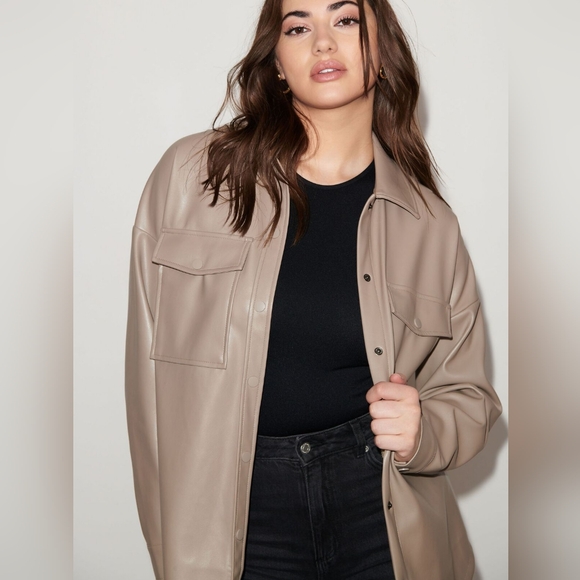 DYNAMITE PU Leater Shacket - Picture 2 of 3